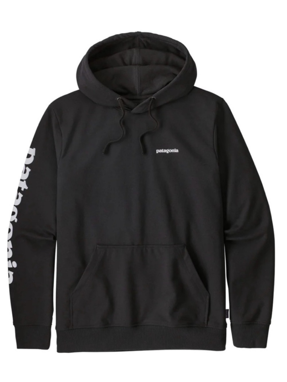 PATAGONIA Mens FITZ ROY ICON UPRISAL HOODIE Sweatshirt Logo Black White Sz S